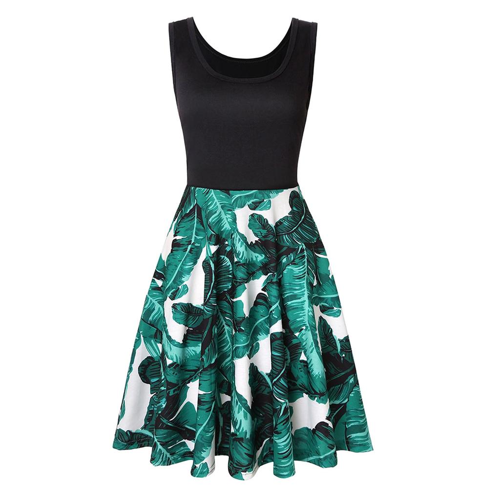 Robe de plage décontractée pour femmes, col rond, sans manches, rayée douce, ligne a, robe de soleil