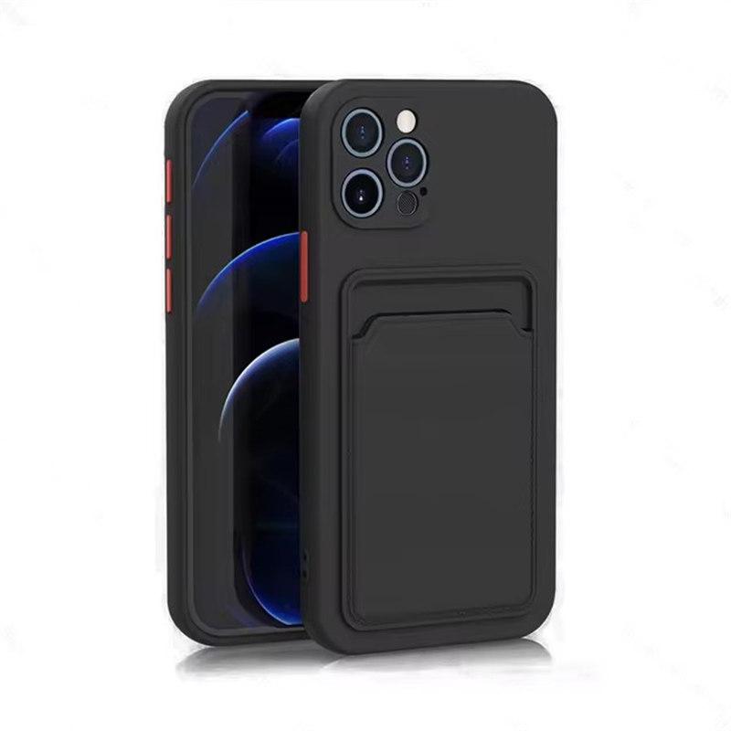 Luksus silikonkortholder lommebokveske for iPhone 15 14 13 12 11 Pro Max Plus støtsikker telefonveske Kortspordeksel Tilbehør