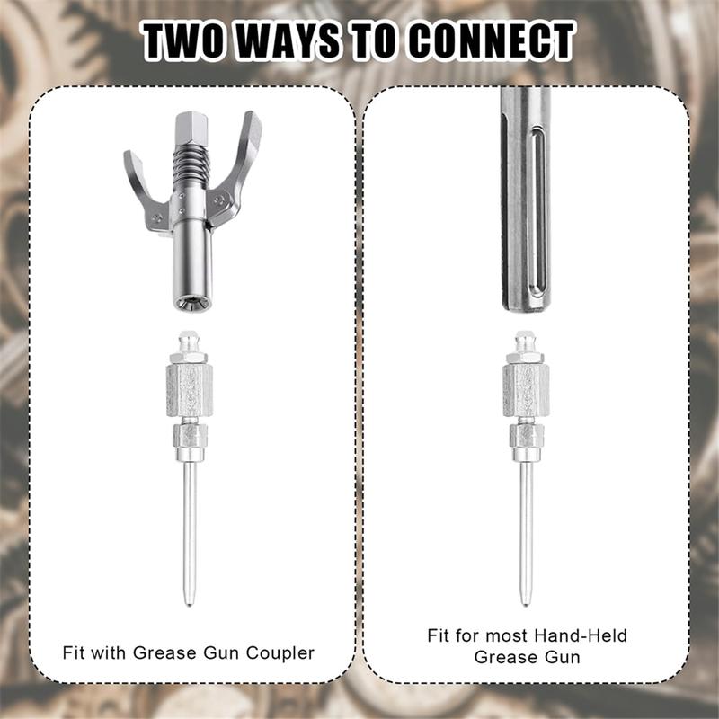 #046P 4pcs 90 Degree Grease Needle Fitting Set (Silver)