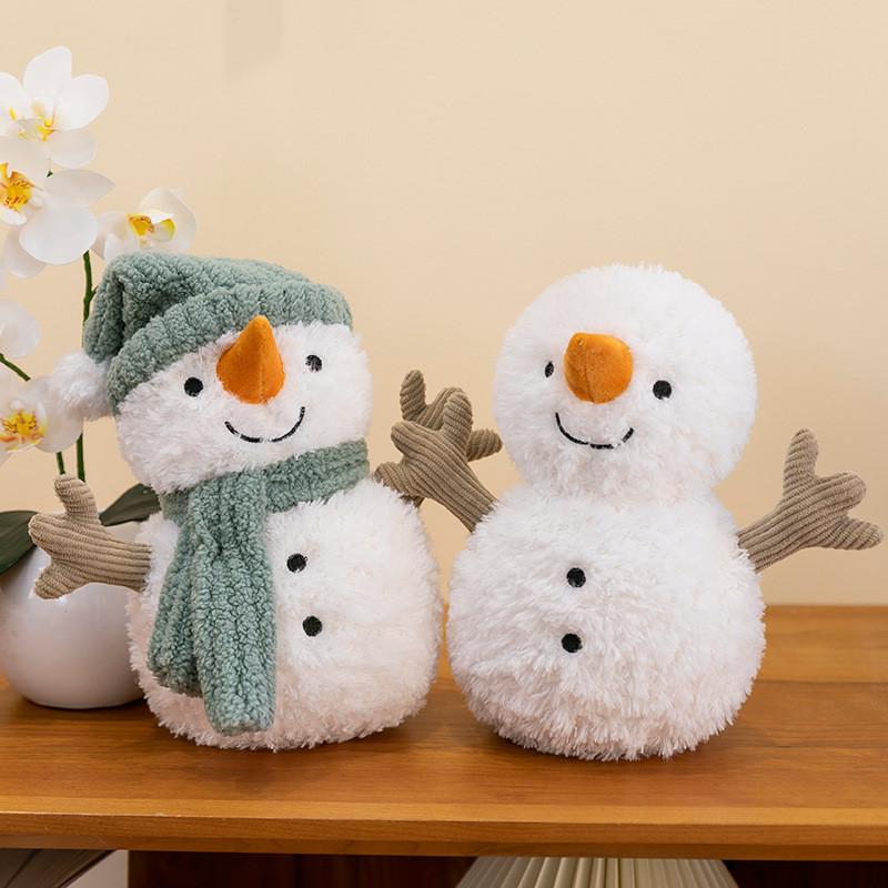 Snowman Plush Doll Hat Scarf Cartoon Bedroom Decoration Christmas Gifts Ornament