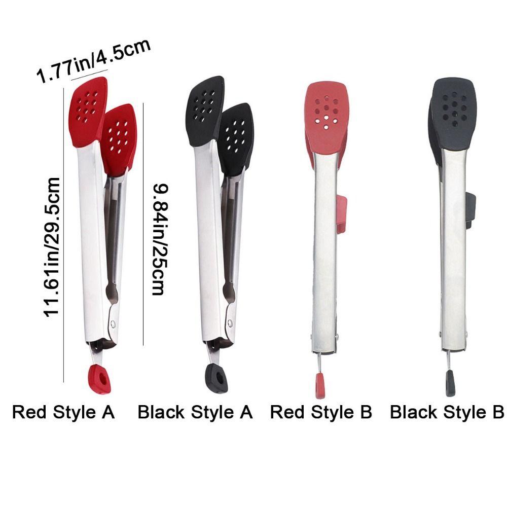 Silicone Head BBQ Grilling Tongs Anti-Scalding Cake Bread Tong Non-Stick Steak Tongs  Kitchen Use