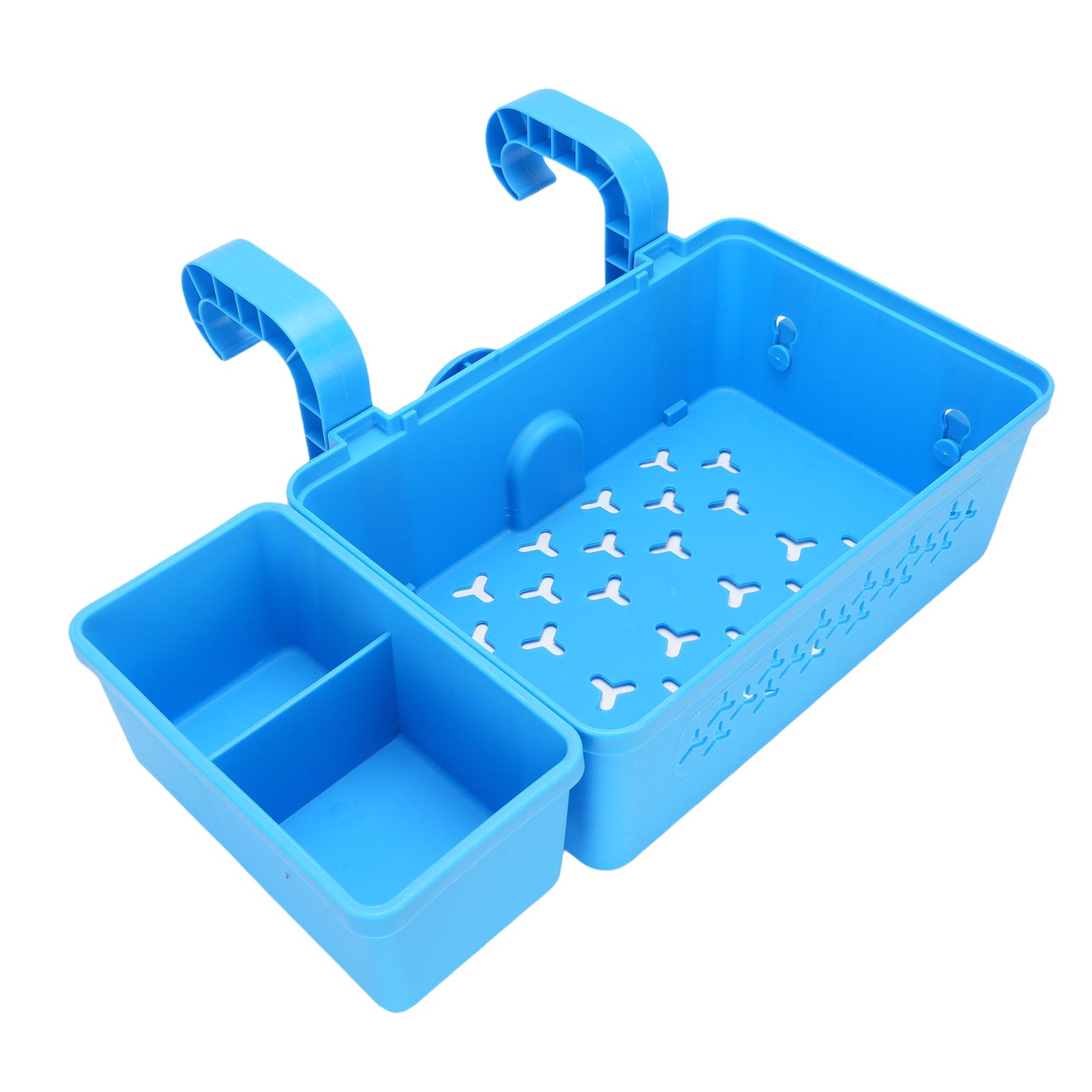 

Poolside Storage Basket with Cup Holders Water Proof Ground Pool Accessories Large Capacity