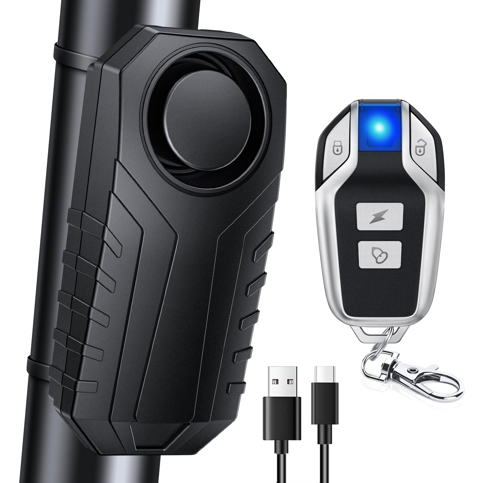 

Onvian Upgraded Rechargeable Bike Wireless Vibration Motion Sensor Bike IP65 Waterproof Motorcycle Alarm with Remote for Ebikes Bikes Scooters Bike