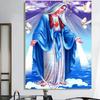 5D Virgin Mary Diamond Cross Embroidery Full Diamond Embroidery Full Circle Square Mosaic Christian Home Decoration Religion