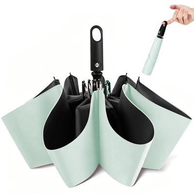 Sun UV Reflective Cooling Automatic Suitable for Sunny and Rainy 6 UV with Storage Pouch Umbrella, 100% Protection, Lightweight, Foldable,