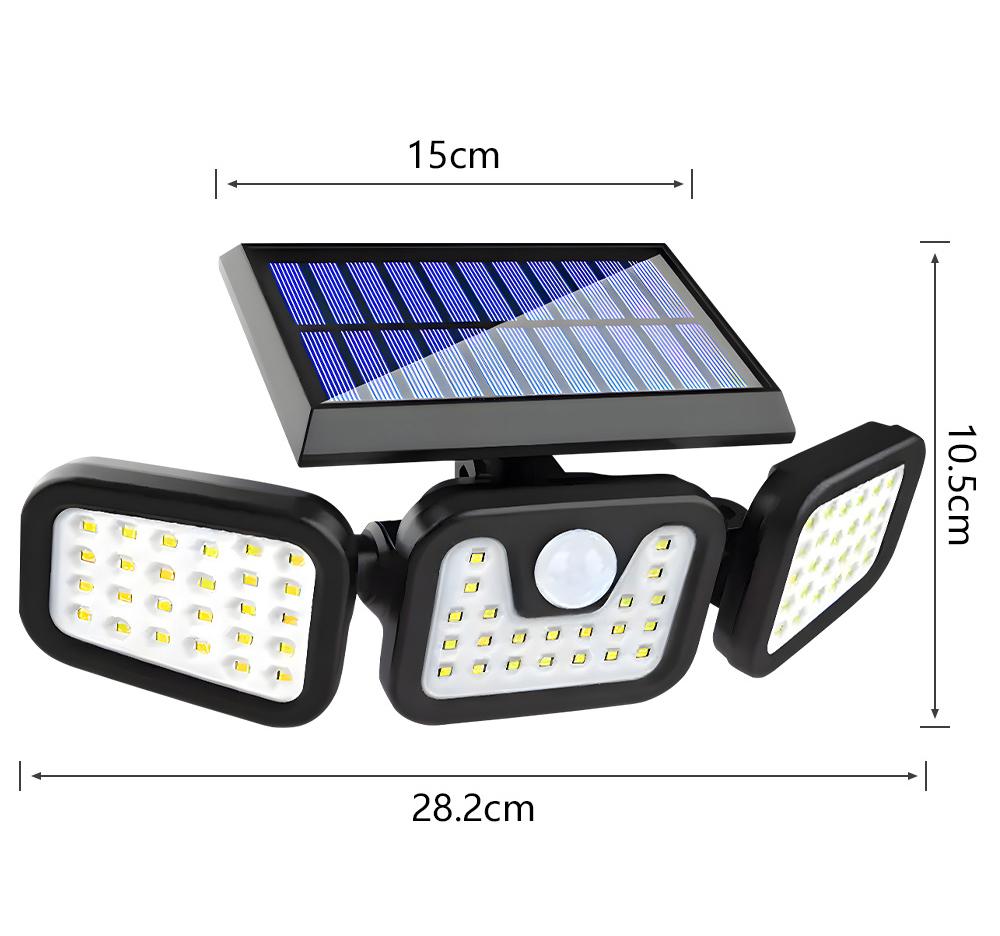 3 Head Solar Lights Outdoor Waterproof Motion Sensor Light 270° Illumination Led Solar Flood Lights Wall Lamp Garden Yard Patio