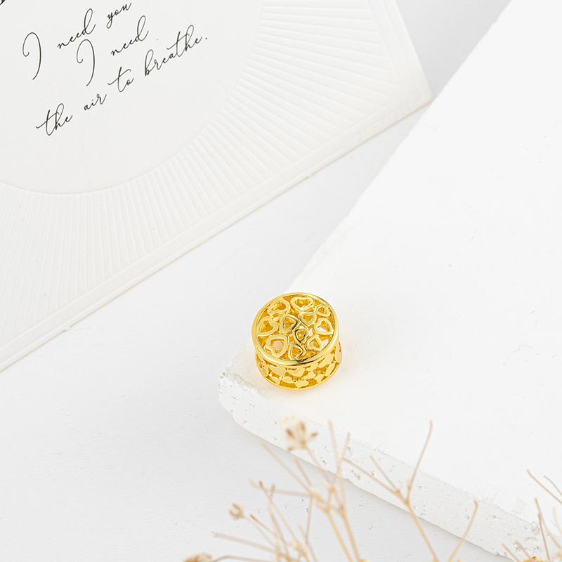 New Sparking Gold Plated Charm Beads Dangle Fit Original Snake Bracelet Necklace Beads For Diy Jewelry Women Gift