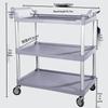 Commercial 3-Tier Plastic Utility and Serving Cart