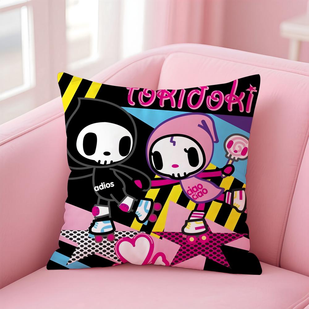 T-Tokidoki Cushion Cover Home & Car Multi-Scene Pillow Cover - Reversible, Soft & Durable for Daily Use