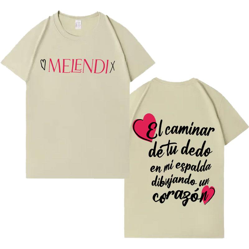 Singer Melendi Harajuku Album Tour Tshrit Mens Womens Fashion Crewneck Aesthetic 2026 Springsummer Short Sleeve Top Teenagers