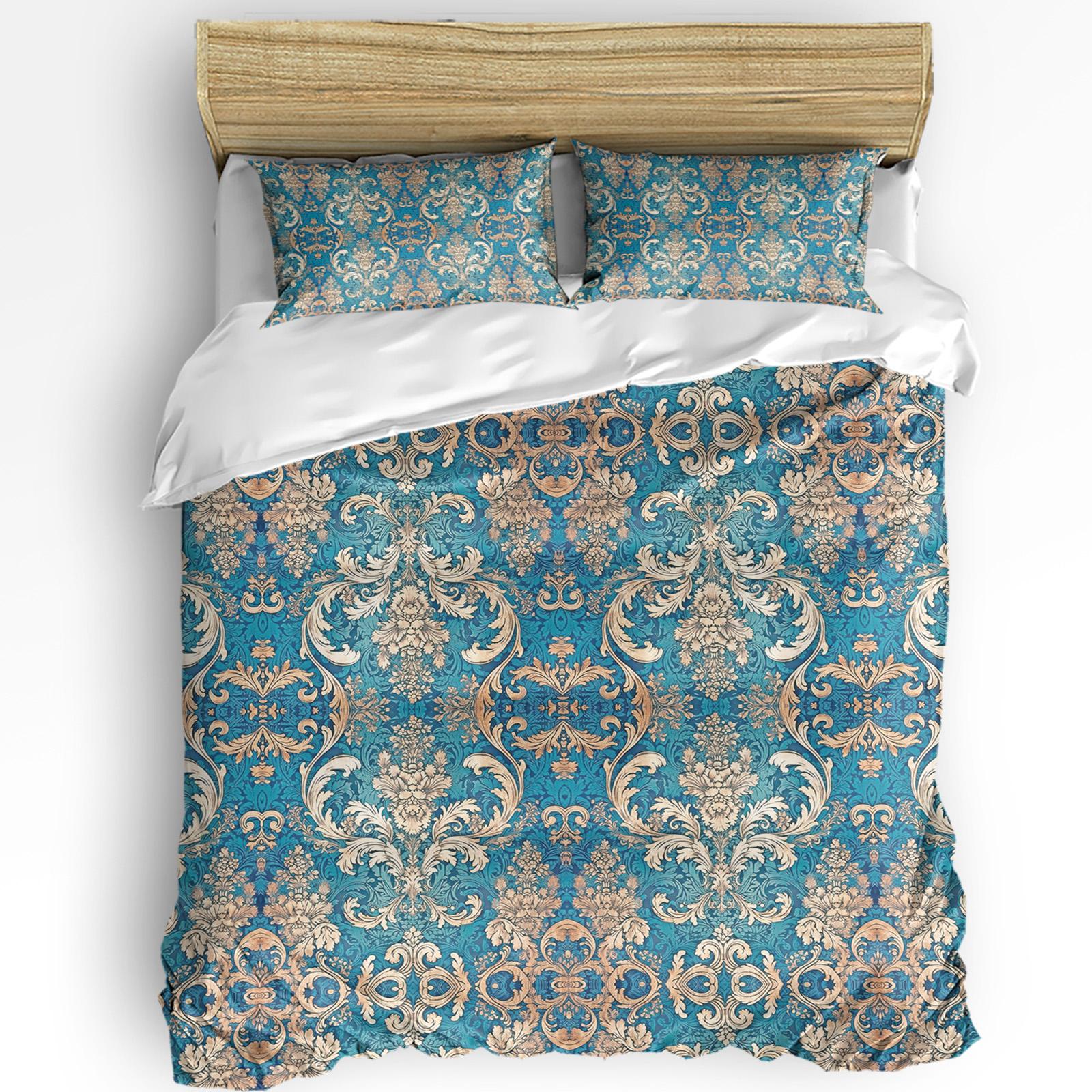 

Gradient Flower Texture Abstract Retro 3pcs Bedding Set For Double Bed Home Textile Duvet Cover Quilt Cover Pillowcase EU single(135x200cm)