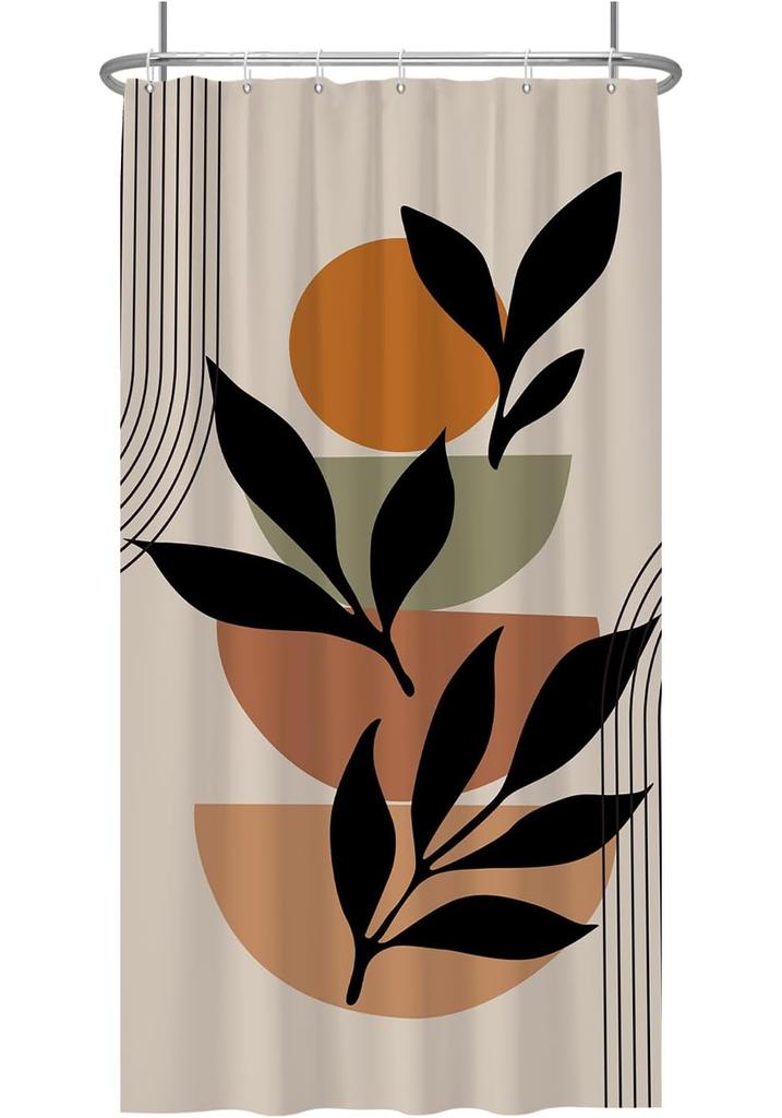 Cartoon Cactus Shower Curtain Tropical Plants Mexican Texas Minimalism Black And White Decorative Artistical Shower Curtains For