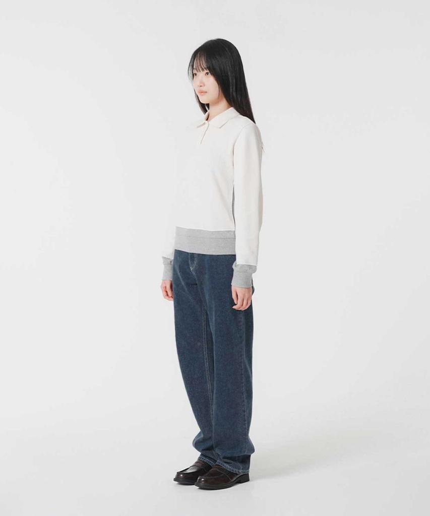 SAFARISPOT 1/2 Rover Low Pique Long Sleeve (Cream/Grey)