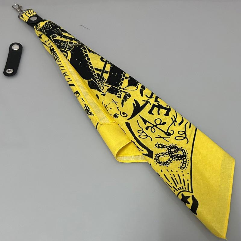 Khakifarbener quadratischer Schal aus reiner Baumwolle im amerikanischen Retro-Vintage-Stil – Herren-Hip-Hop-Kopftuch/Gesichtstuch