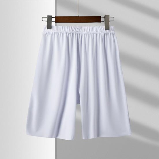 Pantaloncini da pigiama da uomo Pantaloncini da homewear Vita elastica pieghettata Gamba larga Pantaloncini casual larghi e morbidi traspiranti con cavallo profondo e lunghezza al ginocchio