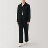MUJI Women's Kapok Blend Corduroy Tuck Pants, Black, Size S (BE1SOA4A)
