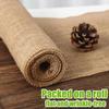 30cm Width Jute Linen Vintage Natural Table Runner Burlap Rustic Khaki Party Country Wedding Christmas Decoration Chair Decor