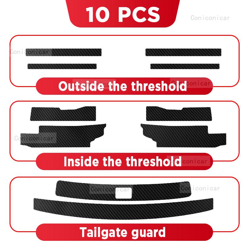 Car Carbon Fiber Door Sill Sticker For GAC TRUMPCHI GS8 2025 Threshold Pedal Anti-scratch Interior Decoration Accessories