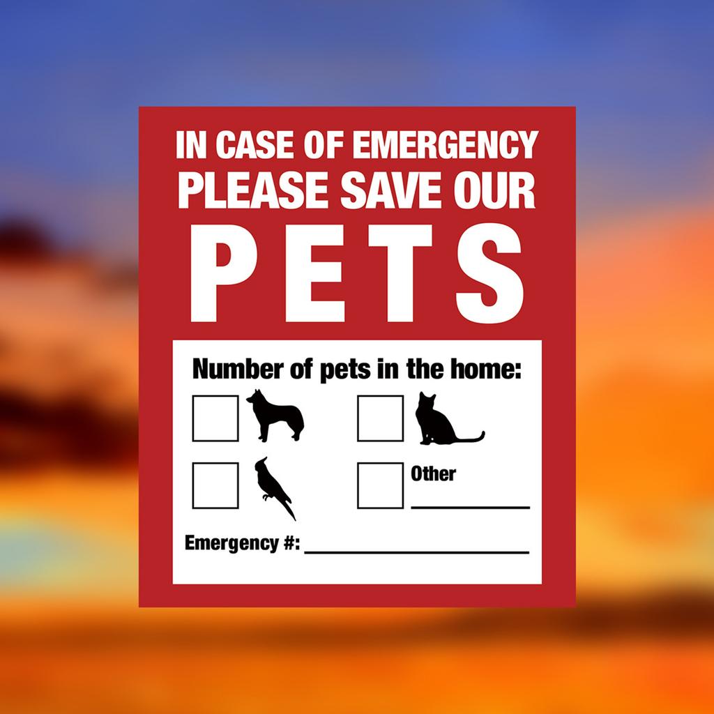 Pet Inside Alert Sticker Warning Labels Waterproof and Durable Dog Cat Rescue Sticker Decals for Fire Safety Emergency