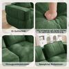 4-seater U-shaped sofa without frame with 2 ottomans, 32D high-density foam, fabric cover, non-slip, for living room, no assembly required, Green.