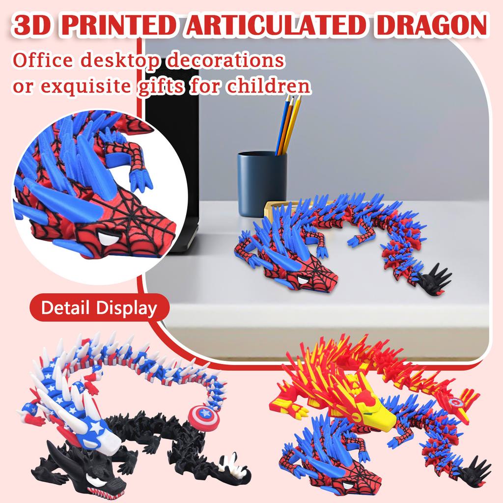 3D Printing Movie Series Articulated Dragon, Figure Toys For Adults And Children, Articulated Dragon, Hinged Dragon