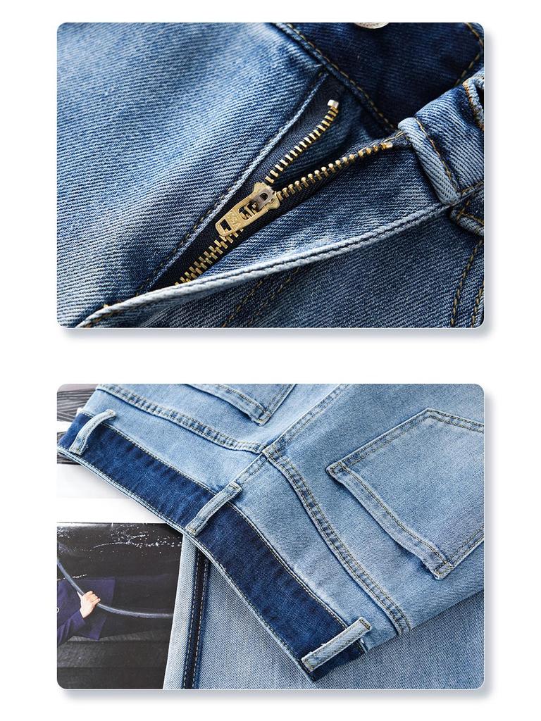 Damskie dżinsy z wysokim stanem i szerokimi nogawkami, pochlebny fason dla figury w kształcie gruszki - popularny styl do ziemi na wiosnę i jesień 2025