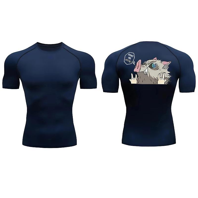 Men's Compression Shirt Sweat-Resistant Short Sleeve Quick Dry Gym Workout Stretchy Quick-Drying Moisture-Wicking Sweat Absorbing Tight Fit Top
