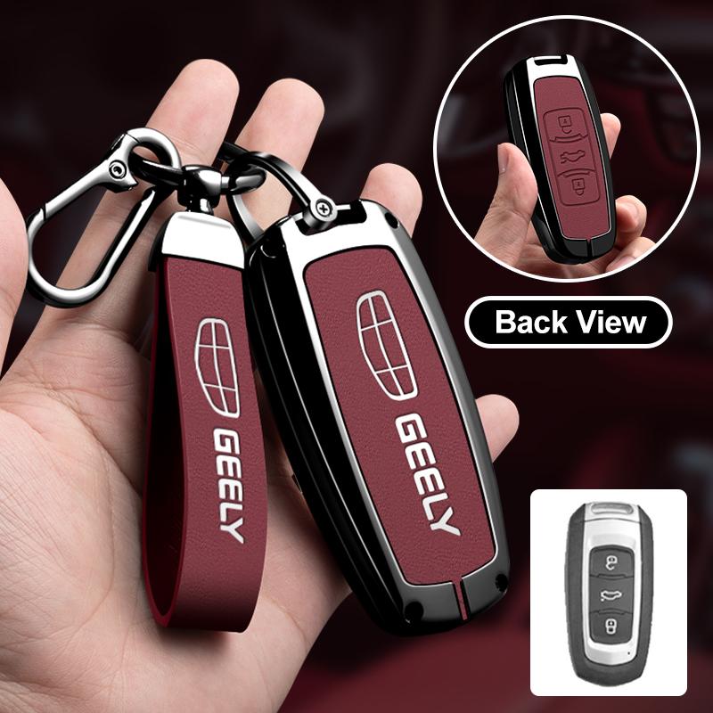 Leather Car Remote Key Case Cover for Geely for Geely Coolray X6 X7 EX7 Emgrand Global Hawk GX7 Kulrey GT GC9 Atlas Boyue NL3