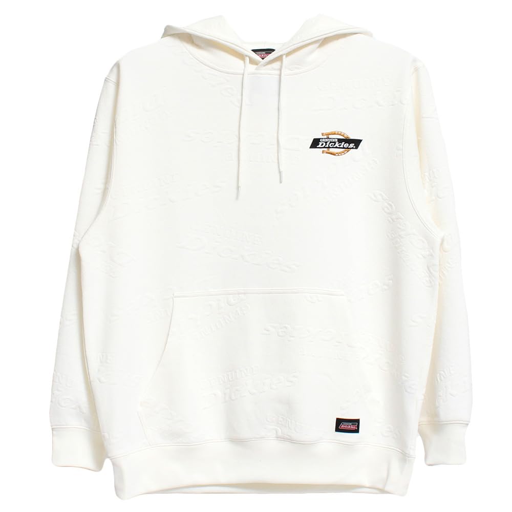 Dickies GENUINE Men's Plus Size Pullover Hoodie with Puffy Jacquard Fleece Sweatshirt, Off-White, Size 4L (28)