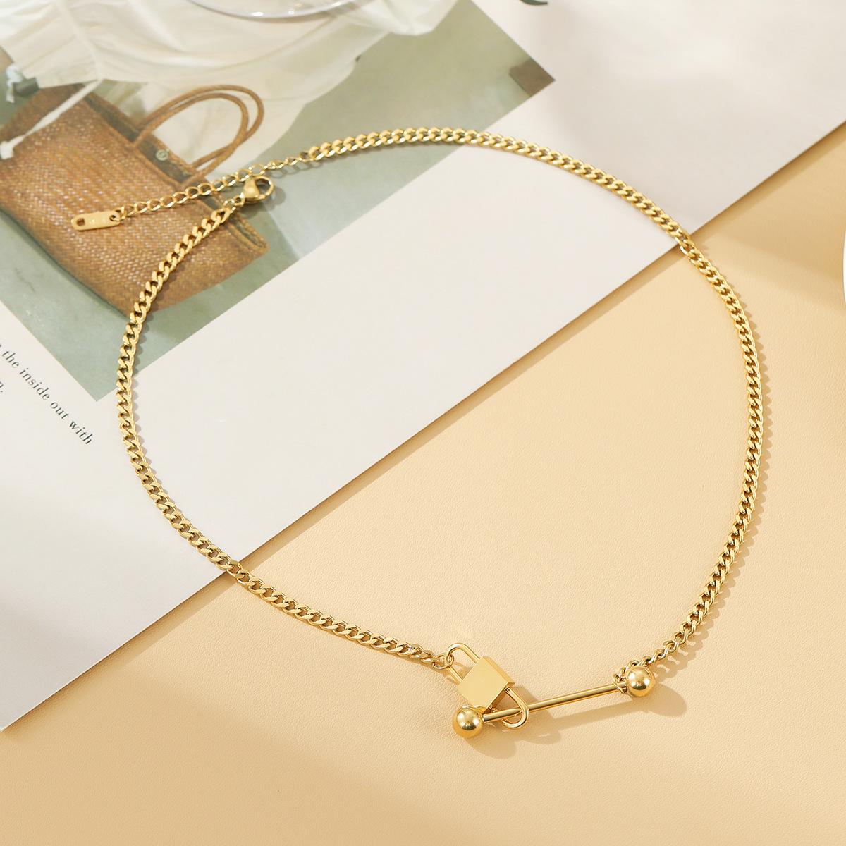 

Не тускнеющая титановая сталь круглая подвеска-бар - короткая женская цепочка на ключицу, тренд холодного стиля