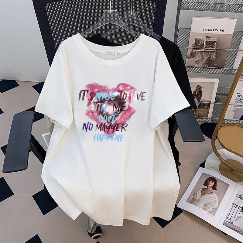 

Plus Size Slimming Mid-Length Round Neck Women s T-Shirt (200/300/350 Jin) 3XL белый