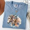 Comfort Colors® Western Horse T-Shirt, Horse Shirt, Boho Horse Shirt, Floral Horse Tee, Western Girl Shirt, Gift For Woman