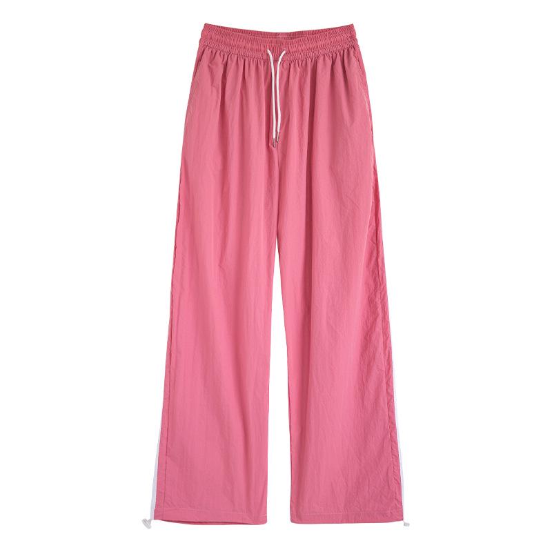 Uncle Carrot Women's Quick-Dry Striped Wide-Leg High-Waisted Sports Pants - Spring 2025 Collection