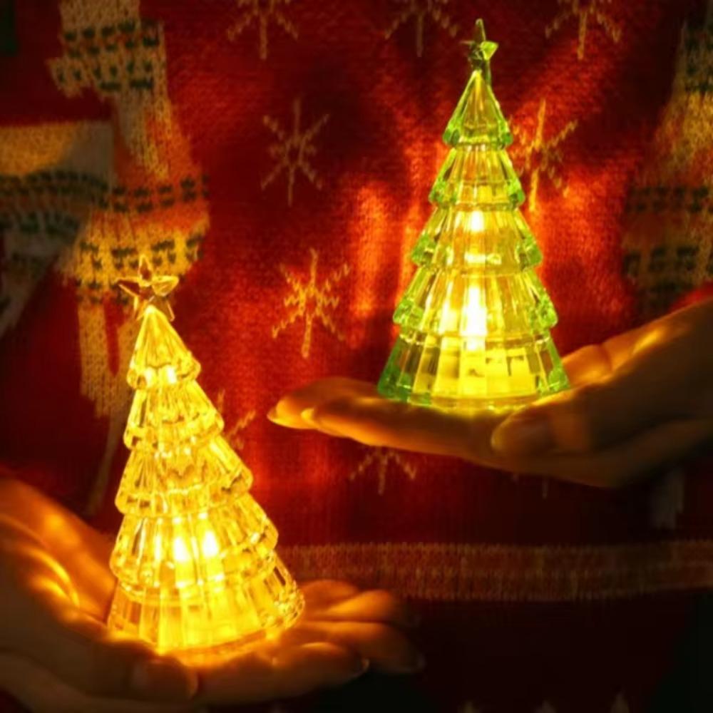 Colorful Christmas Tree Night Light Luminous Christmas Desktop Ornament Desktop LED Lamps  Kids