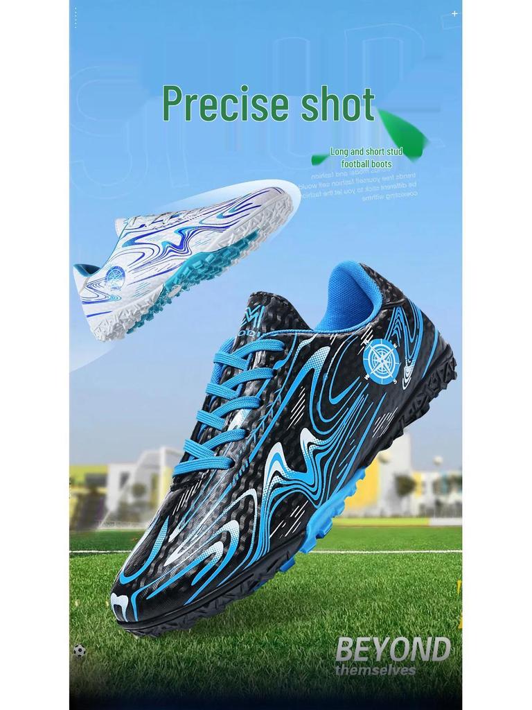 Plus Size Kids' Long Spike Soccer Shoes for Boys - Outdoor Turf Training & Competition