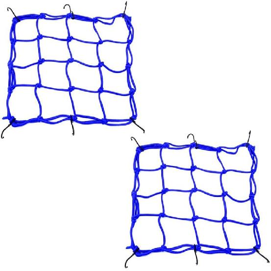 2 PCS Cargo Net,11.8 Inch X11.8 Inch Rack Bungee Net 6 Adjustable Hooks For Bike Bicycle Motorcycle (Black)