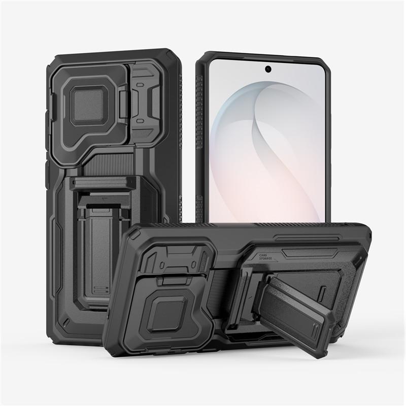 Armor Shockproof Bracket Cover for Iphone 17 Pro Max Iphone17 Air 5G Wallet Card Slots Credit Card Stand Holder Case