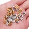 7mm Alloy Snowflake Spacer Gold Color Metal Beads Hole 1.2mm Handmade Women Jewelry Bracelets Diy Charm Supplies Wholesale