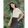 Women's Sequin Textured Round Neck Pullover T-Shirt