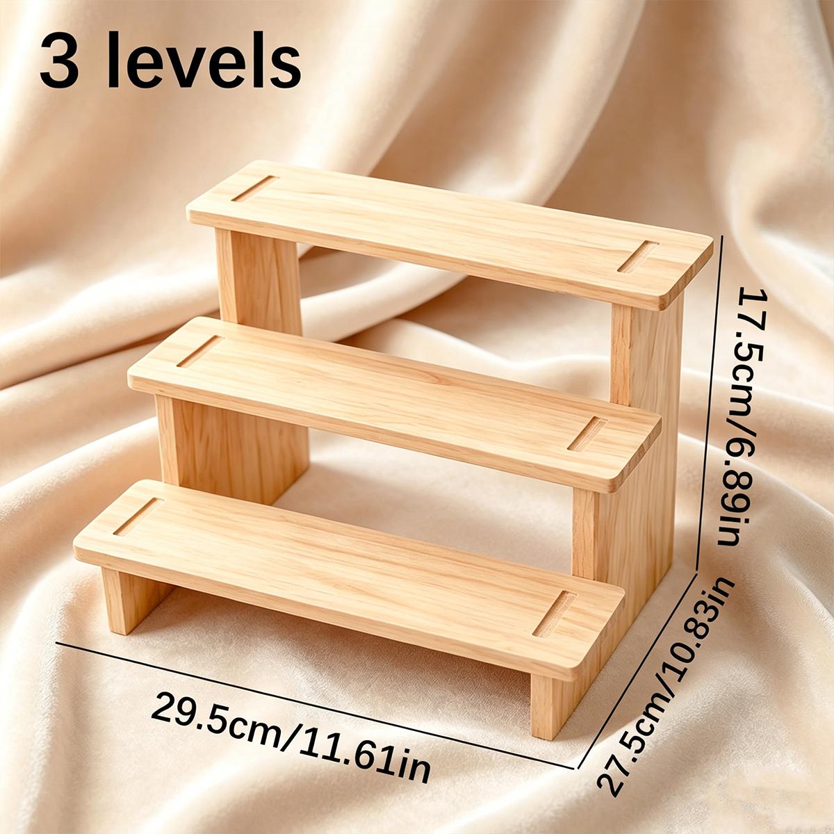 1pc multilayer wooden jewelry storage rack earrings necklace jewelry display rack stepped desktop perfume jewelry support