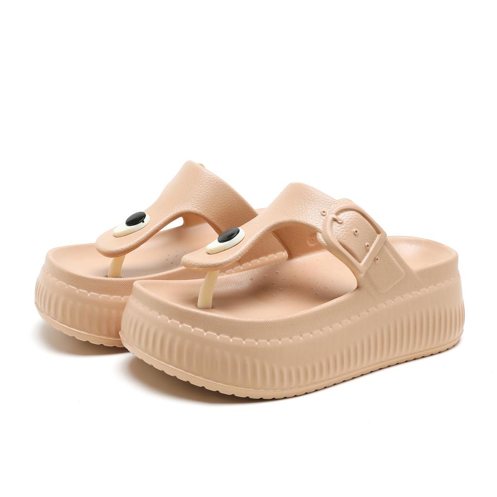 New women's size platform slippers pinch feet outdoor casual cool slippers light, breathable and comfortable sandals