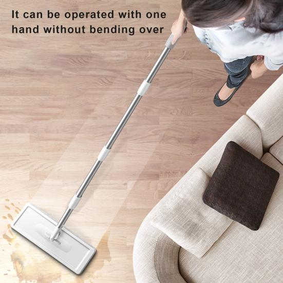 Flat Squeeze Mop Bucket Set with Long Handle 360-Degree Rotation Dry Wet Use Tile Floor Cleaning Mop with Wringer Kit