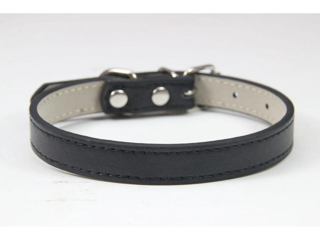 Pet PU Leather Collar & Leash for Small to Medium Dogs & Cats – Solid Color Necklace
