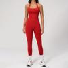 High elastic and quick-drying sports vest set, beautiful back yoga set, women's seamless knitted tight casual fitness wear