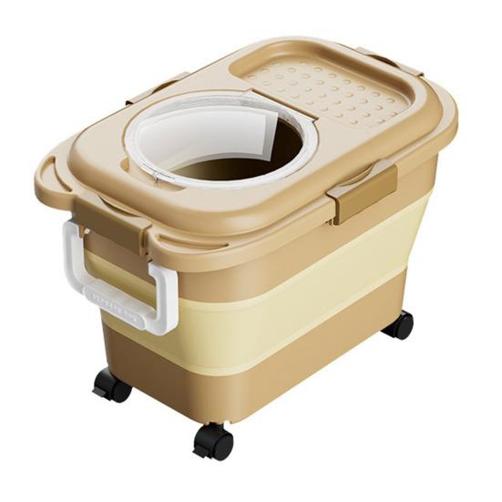 Folding Rice Storage Container BPA-Free Large Capacity Collapsible Sugar Cereal Storage Bin Dispenser