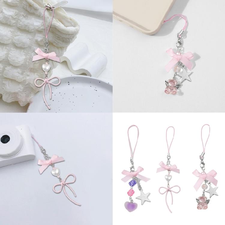 Ribbon Bowknot Bear Dices Key Accessory with Star Embellishments Unique Styles for Everyday Fashion Accessory Outfits