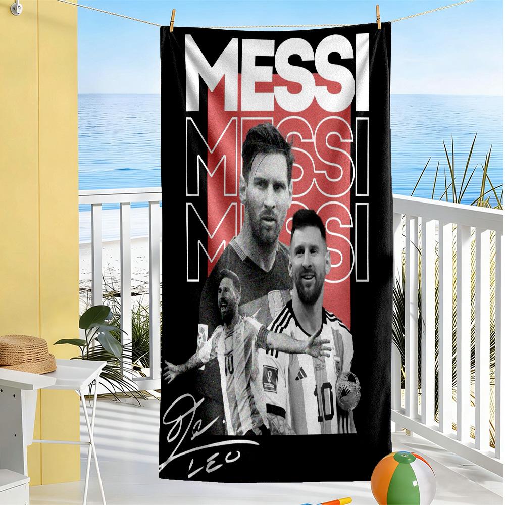 Football Messi Beach Towel Super Soft Microfiber Quickdry Fabric Comfortable Lightweight