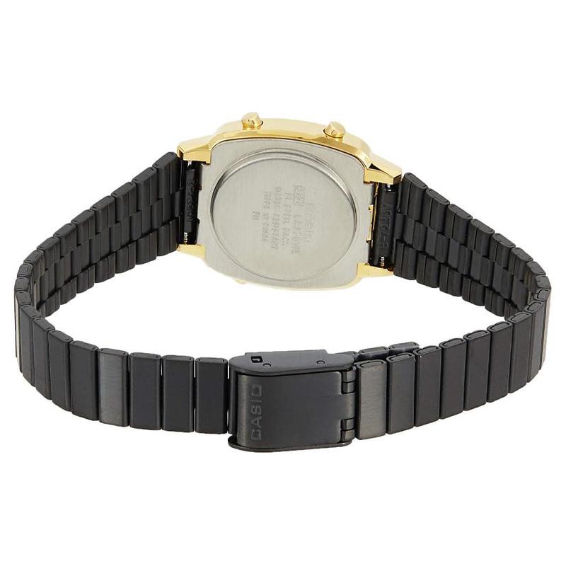 Casio YOUTH series-metal small squares, fashionable retro trendy liquid crystal display gold plate, waterproof, quartz movement, LA670WEGB-1B