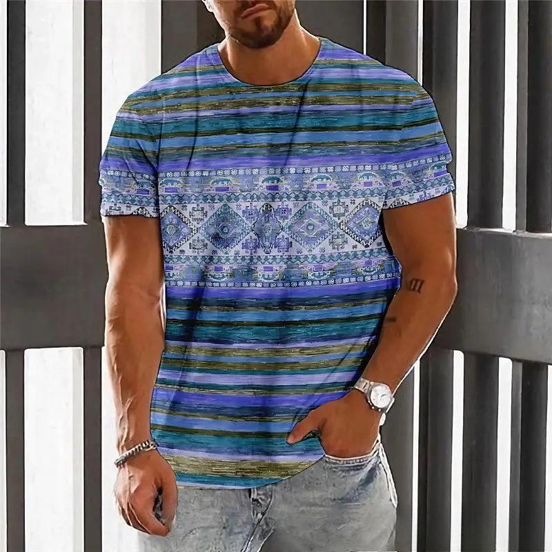 3D Digital Trend Complex Retro Fashion Pattern Series Men's T-shirt