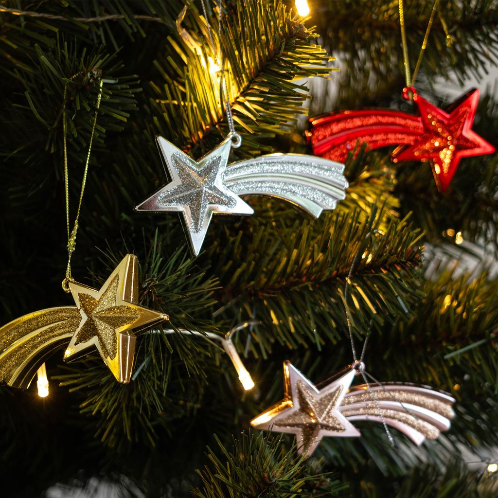 Christmas Baubles Bauble For Christmas Tree Christmas Decorations Pendants Stars 4pcs